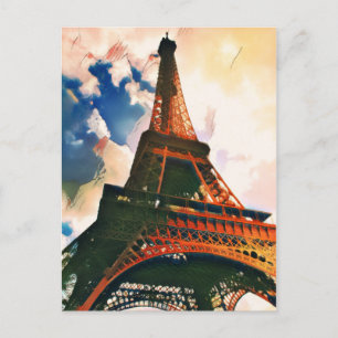 Postal Torre Eiffel ukiyo-e