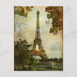 Postal Torre Eiffel Vintage