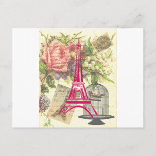 Postal Torre Eiffel Vintage