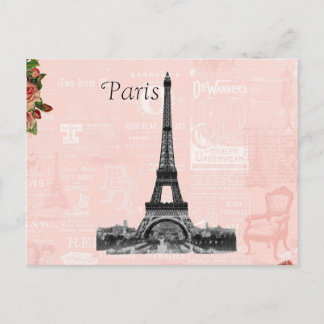 Postal Torre Eiffel Vintage