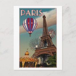 Postal Torre Eiffel Vintage