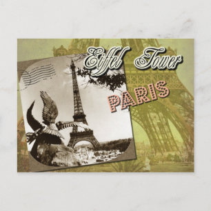 Postal Torre Eiffel y Campeón de Marte, París, Francia