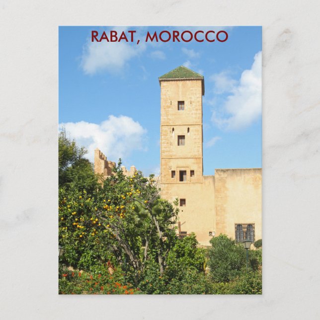Postal Torre en Rabat, Marruecos (Anverso)