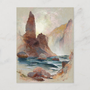 Postal Torre en Tower Falls, Yellowstone por Thomas Moran