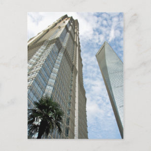 Postal Torre financiera de Shanghai y Torre Jin Mao
