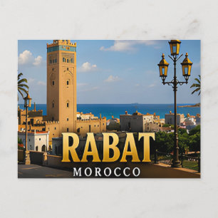 Postal Torre Hassan de Rabat y elegancia atlántica
