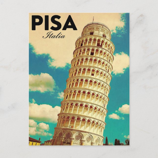 Postal Torre inclinada de Pisa Italia (Anverso)