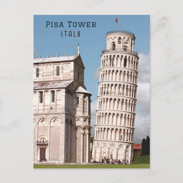 Postal Torre inclinada de Pisa Italia Europa Viaje (Anverso)