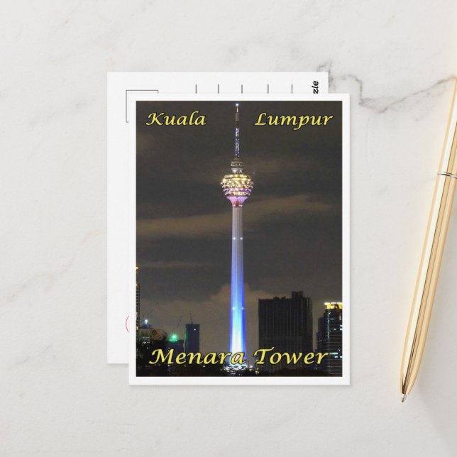 Postal Torre Menara de Kuala Lumpur - Malasia - (Anverso/Reverso In Situ)