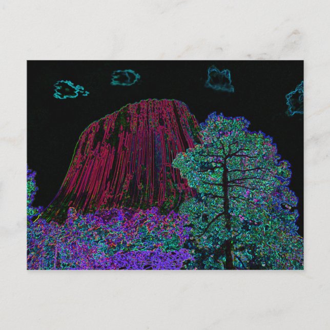 Postal Torre Neon Glow Devils (Anverso)