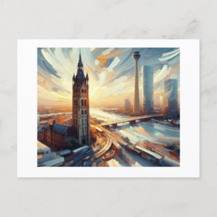 Postal Torre Rin con paisaje alemán,