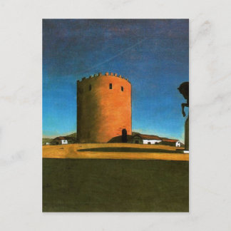 Postal Torre roja de Giorgio de Chirico 1913