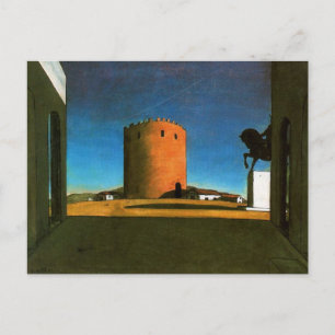 Postal Torre roja de Giorgio de Chirico 1913