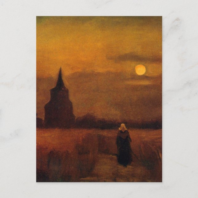 Postal Torre Vieja en los campos por Vincent van Gogh (Anverso)