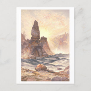 Postal Torre Yellowstone Cae Litografía de Prang Vintage