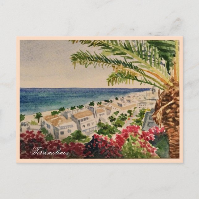 Postal Torremolinos Costa del Sol Mar acuático España (Anverso)