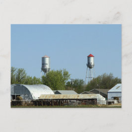 Postal Torres de agua caliente y fría en cantón, Kansas