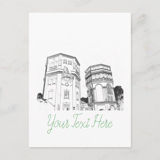 Postal Torres de agua subterránea en Bielorrusia (Anverso)