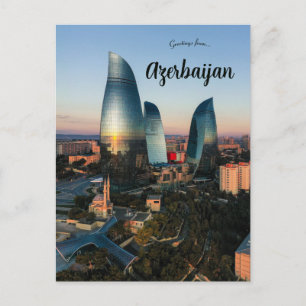Postal Torres de la Llama Baku Azerbaiyán