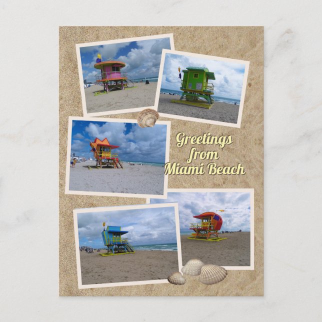 Postal Torres de vigilancia de Miami South Beach (Anverso)