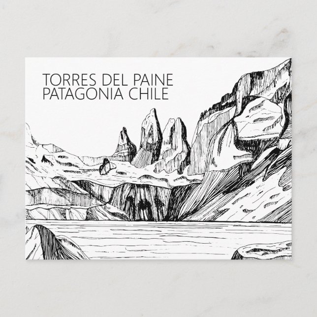 Postal Torres del Paine Patagonia Chile (Anverso)