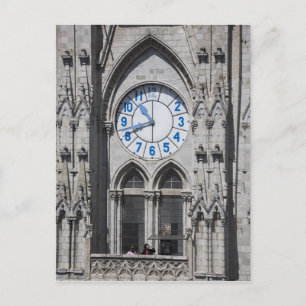 Postal Torres del reloj en la Basílica Nacional, Ecuador