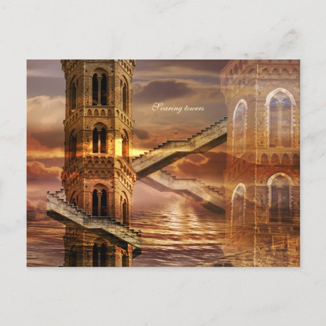 Postal Torres etéreas (Anverso)