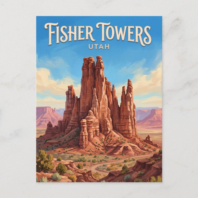 Postal Torres Fisher Moab Utah (Anverso)