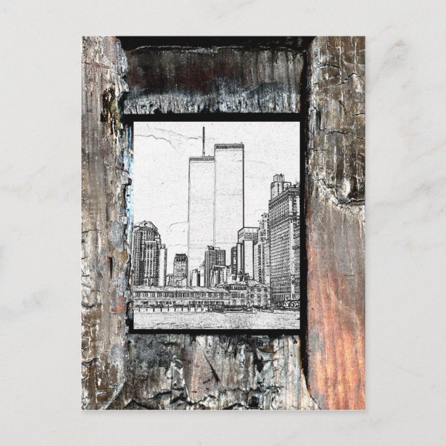 Postal Torres gemelas (Anverso)