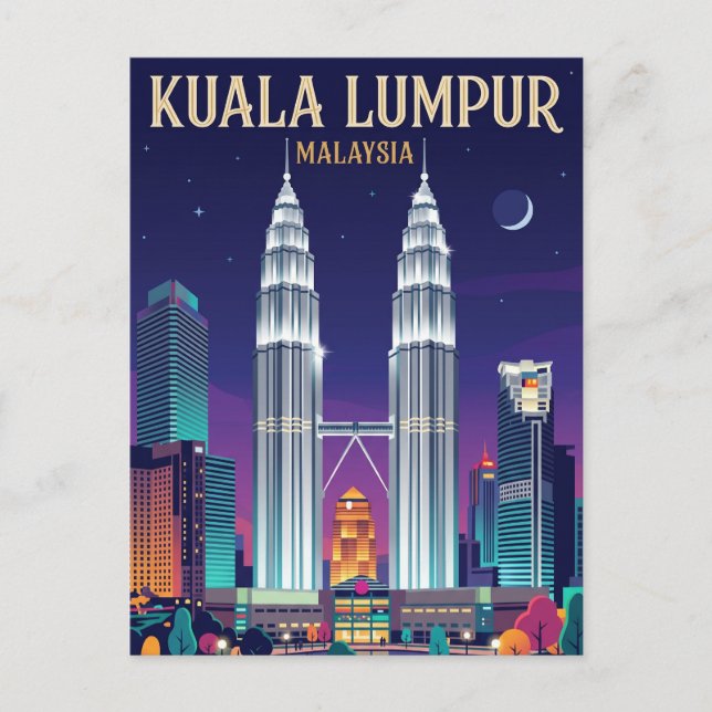 Postal Torres Gemelas Petronas Malasia (Anverso)