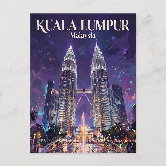 Postal Torres Gemelas Petronas Malasia (Anverso)