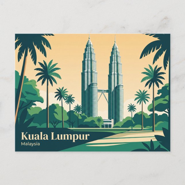 Postal Torres Gemelas Petronas Malasia (Anverso)