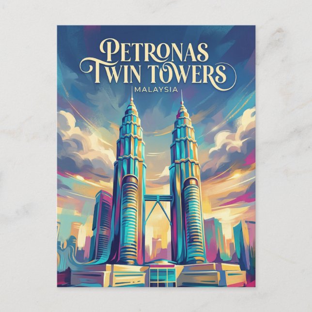 Postal Torres Gemelas Petronas Malasia (Anverso)