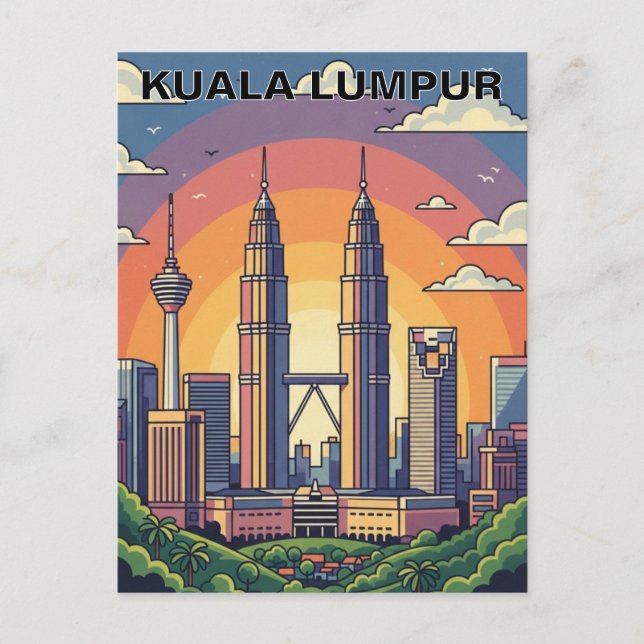Postal Torres Petronas Gemelas de Kuala Lumpur (Anverso)