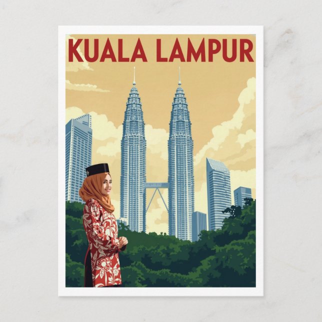 Postal Torres Petronas gemelas de Kuala Lumpur (Anverso)