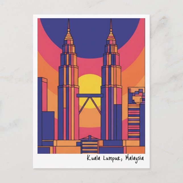 Postal Torres Petronas Gemelas de Kuala Lumpur (Anverso)