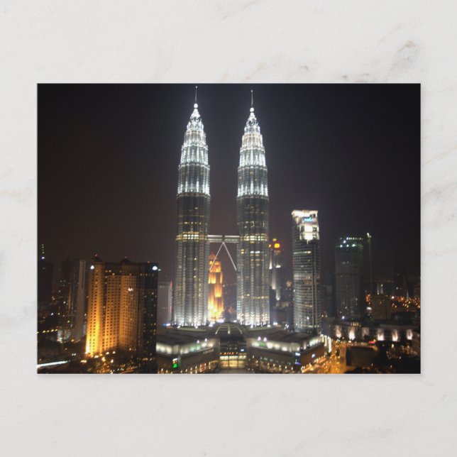 Postal Torres Postcard Petronas, Kuala Lumpur, Malasia (Anverso)