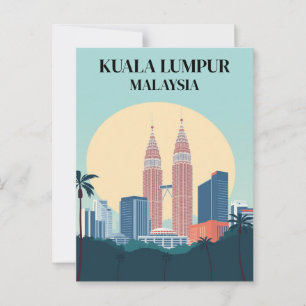 Postal Torres Retro Petronas de Malasia de Kuala Lumpur