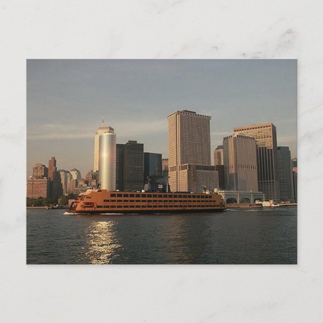Postal Torres Staten Island Ferry & Twins Con Vistas Memo (Anverso)