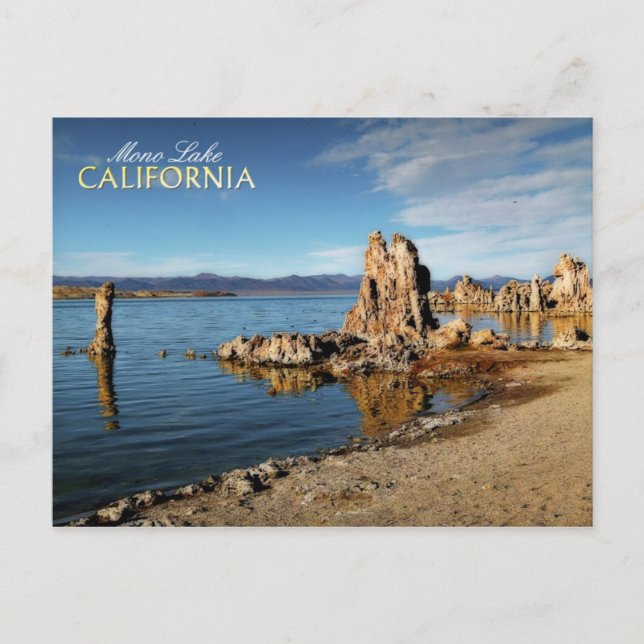 Postal Torres Tufa en el lago Mono, California (Anverso)