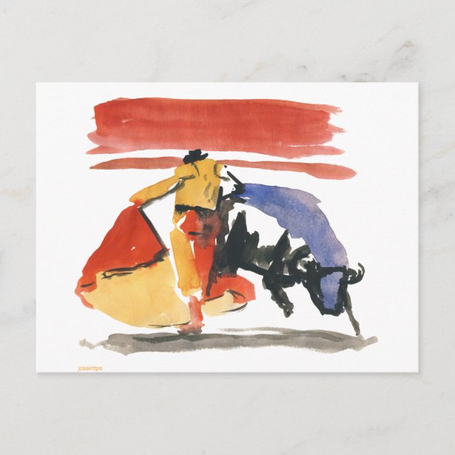 Postal torro y torrero (Anverso)