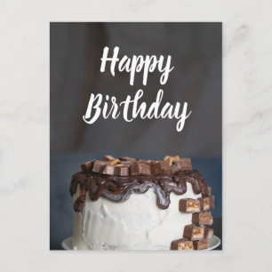 Postal Torta De Chocolate Cumpleaños Feliz