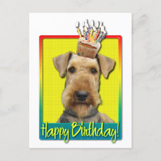 Postal Torta de cumpleaños - Airedale