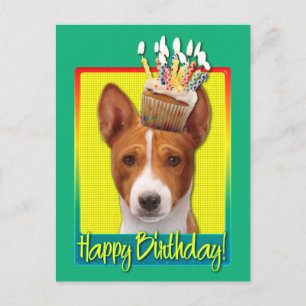 Postal Torta de cumpleaños - Basenji