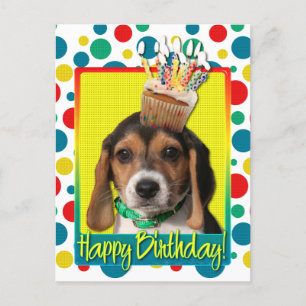 Postal Torta de cumpleaños - Beagle Puppy - Chloe