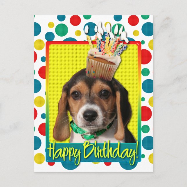 Postal Torta de cumpleaños - Beagle Puppy - Chloe (Anverso)