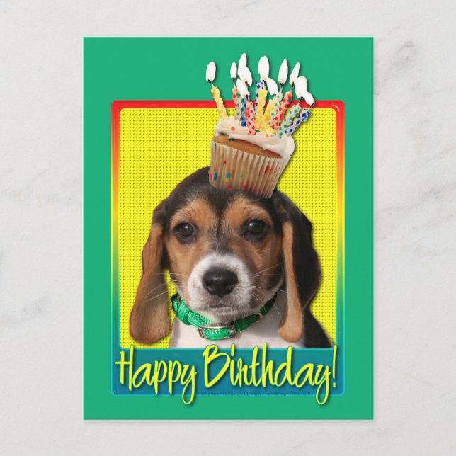 Postal Torta de cumpleaños - Beagle Puppy - Chloe (Anverso)