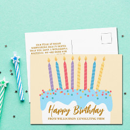 Postal Torta de Cumpleaños Chic Negocio Personalizado