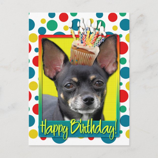 Postal Torta de cumpleaños - Chihuahua - Isabella (Anverso)