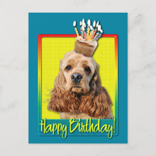 Postal Torta de cumpleaños - Cocker Spaniel